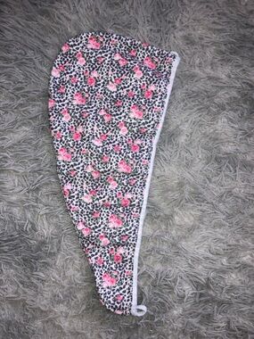 Floral Pink Rose & Leopard Print Hair Turban